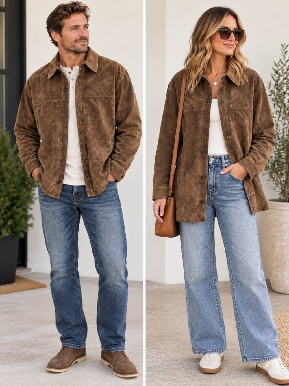 Pronto Uomo Men’s Medium 100% Suede Leather Shacket Brown Vintage Y2K Jacket